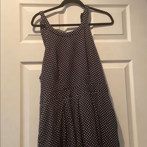 The limited navy polka dot dress